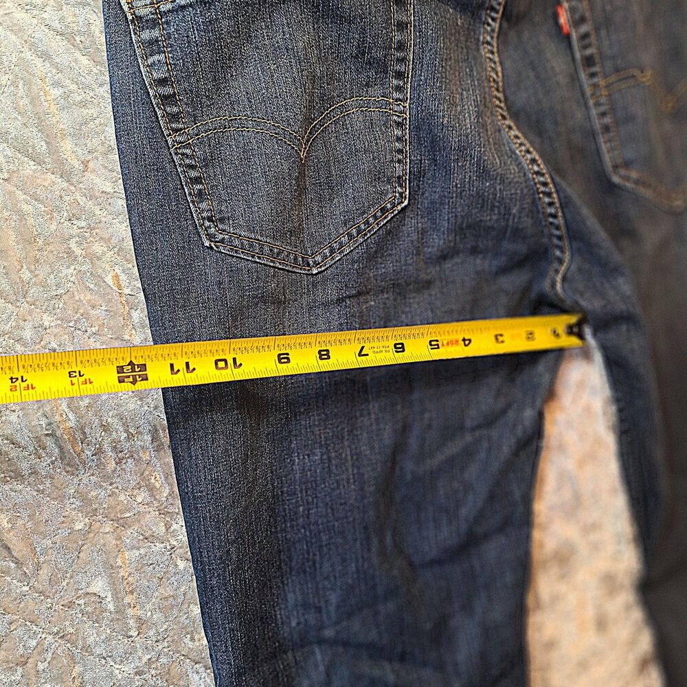 Levi's 514 Straight Fit Dark Wash Stretch Denim Jeans Mens 40x30 W40 L30 Red Tab - Picture 8 of 12